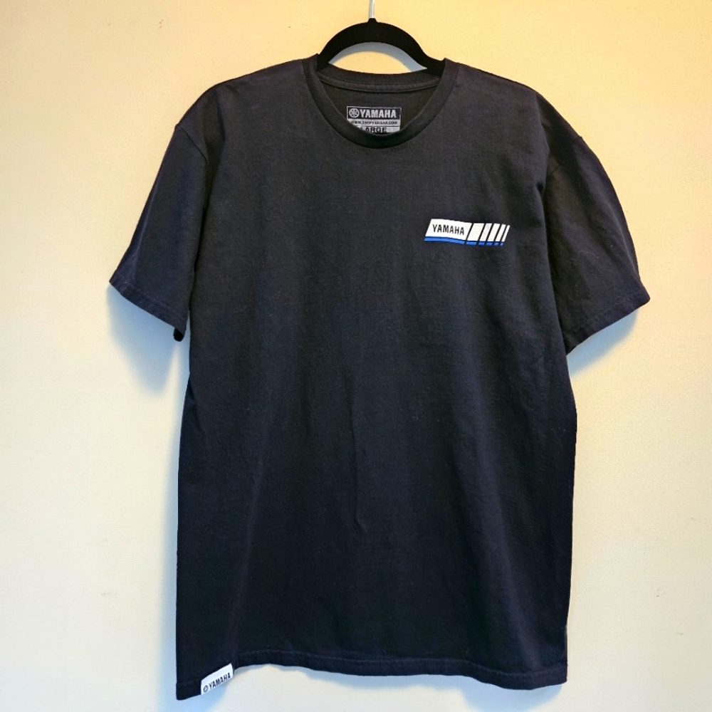 Yamaha T-shirt Tee Mens Sz L Black Short Sleeve Classic Design